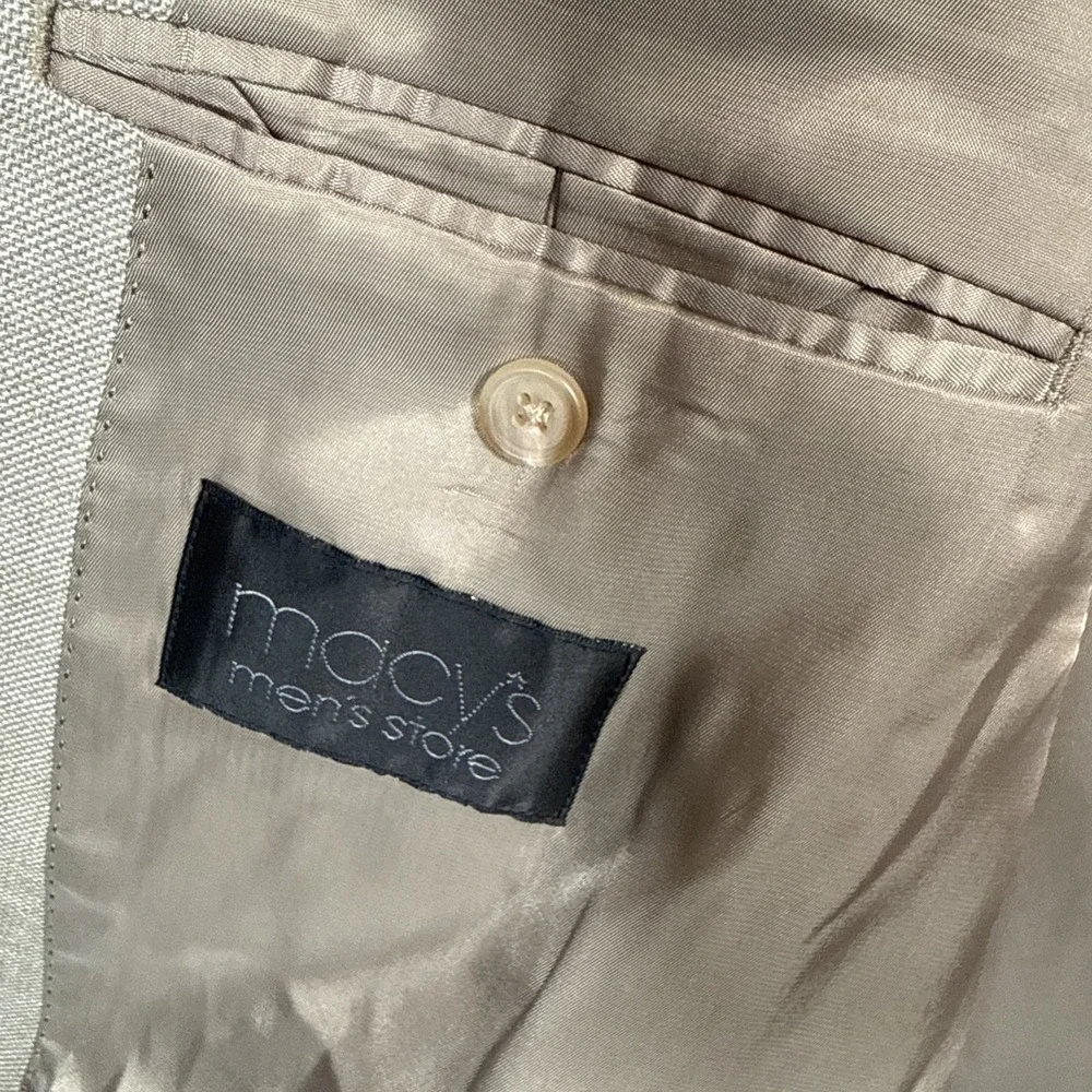 Lauren Ralph Lauren 50L Hopsack Sport Coat Blazer Tan Beige 2 Button Textured